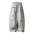 Retro star dog embroidered casual sweatpants