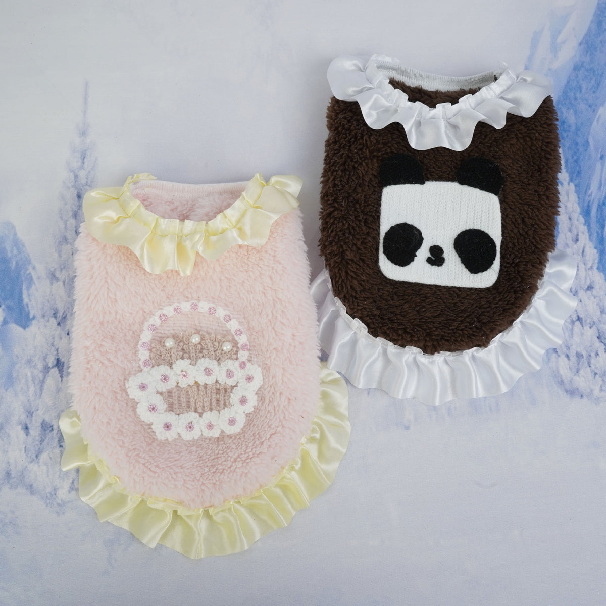 Flannel tea cup dog small milk dog cat pet clothing vest cartoon princess cute cartoon
