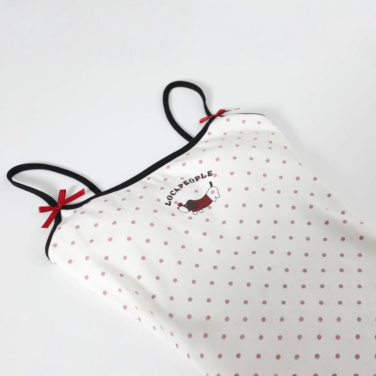 Sausage dog polka dot camisole vest for women