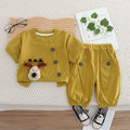 Short sleeved cartoon dog top shorts set