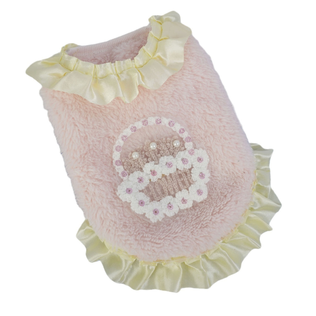 Flannel tea cup dog small milk dog cat pet clothing vest cartoon princess cute cartoon