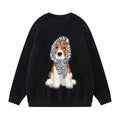 Dog jacquard headscarf sweater