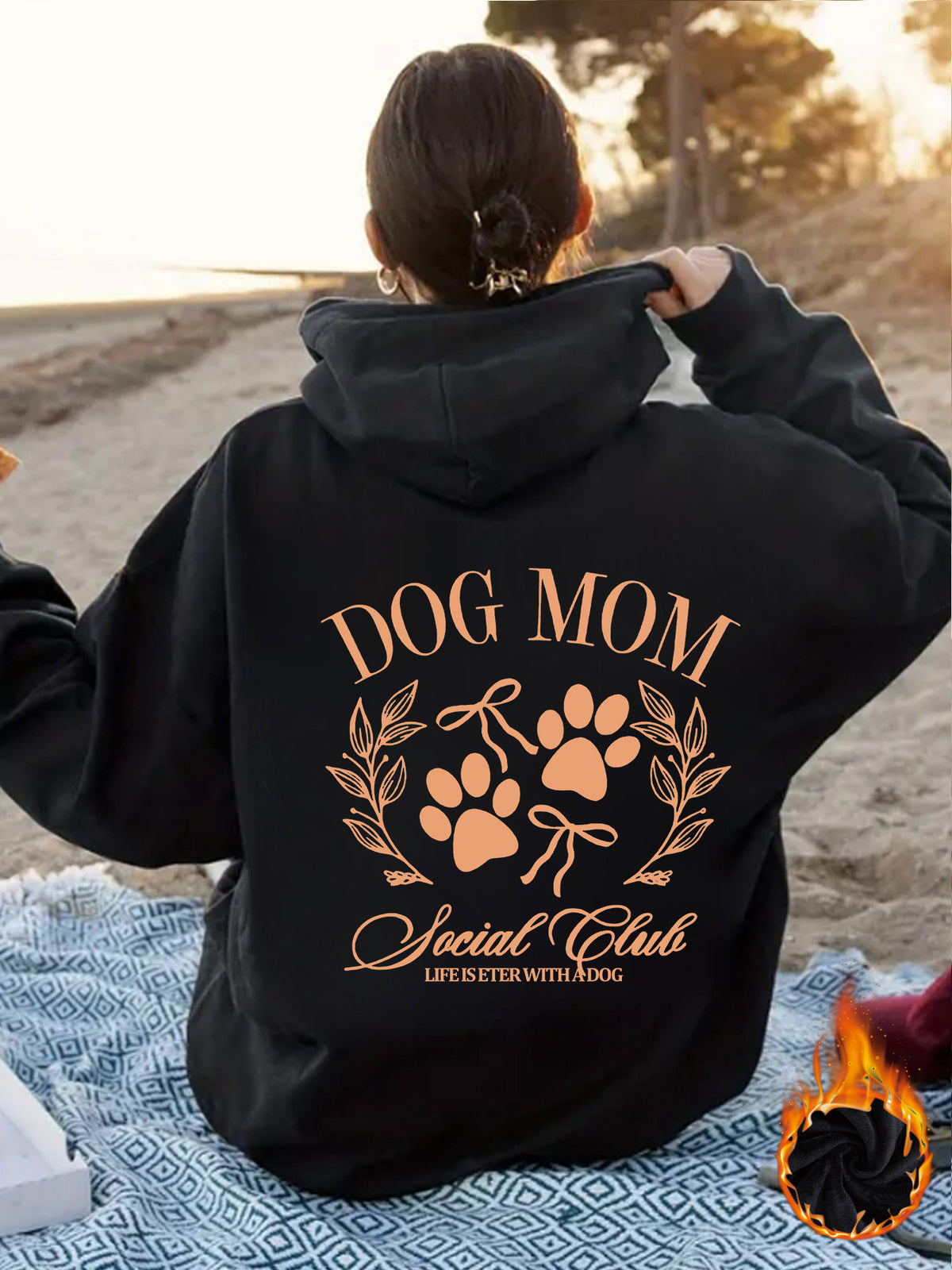 Dog Mom - Dog Lover Pattern Printed Hoodie