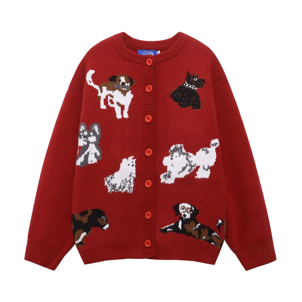Different dog jacquard jackets