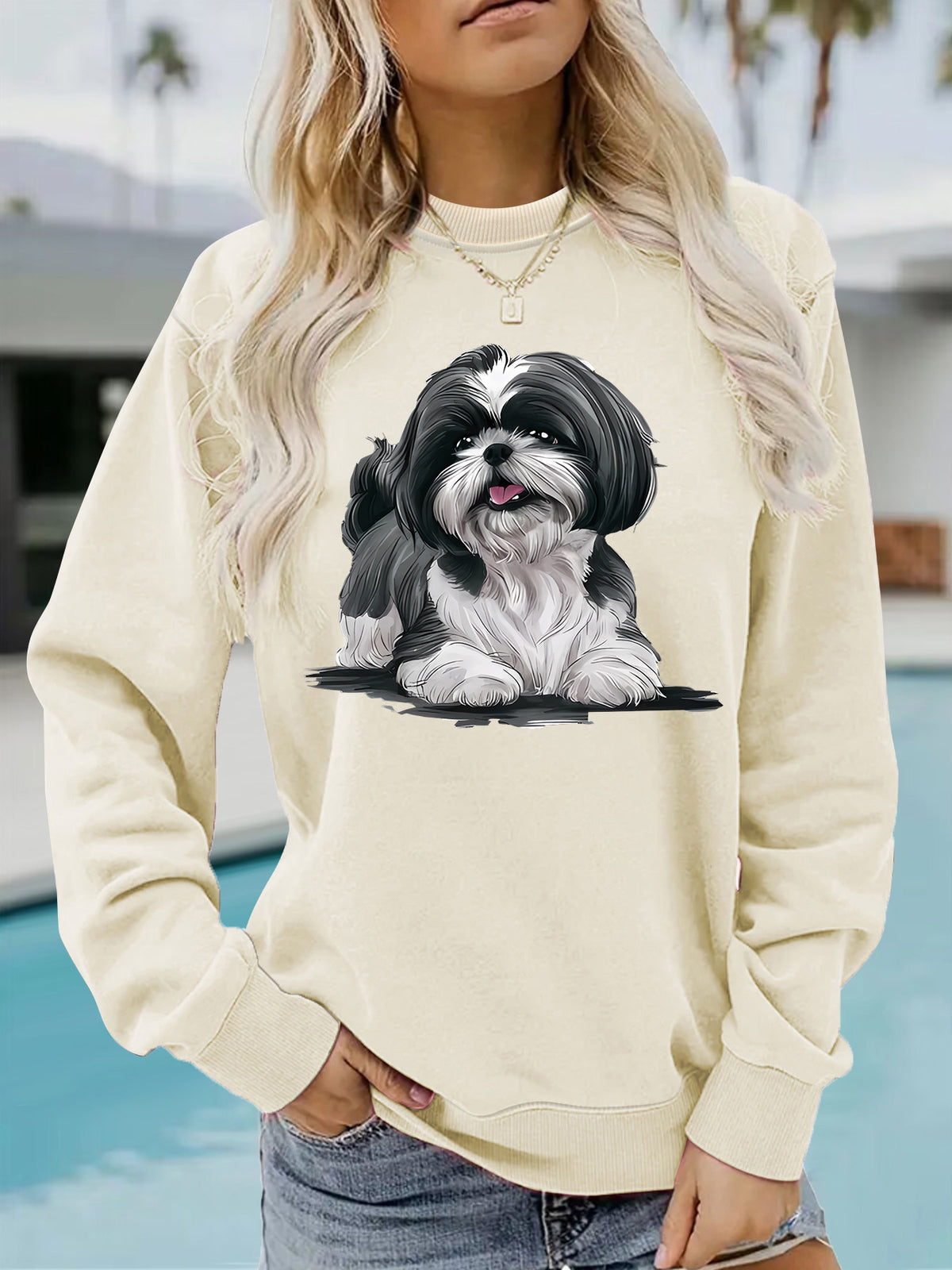 Xishi Dog Printed Hoodie