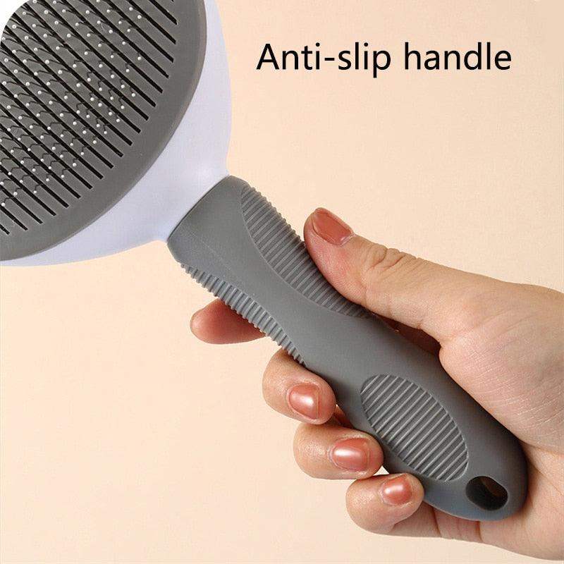 Pet Hair Remover Comb .Grooming Tools  Supplies Stainless Steel Beauty Massage Comb  Brush for Long and Short Hair with Self-Cleaning Brush