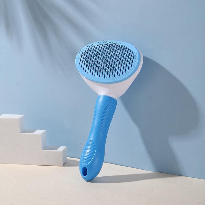 Pet Hair Remover Comb .Grooming Tools  Supplies Stainless Steel Beauty Massage Comb  Brush for Long and Short Hair with Self-Cleaning Brush