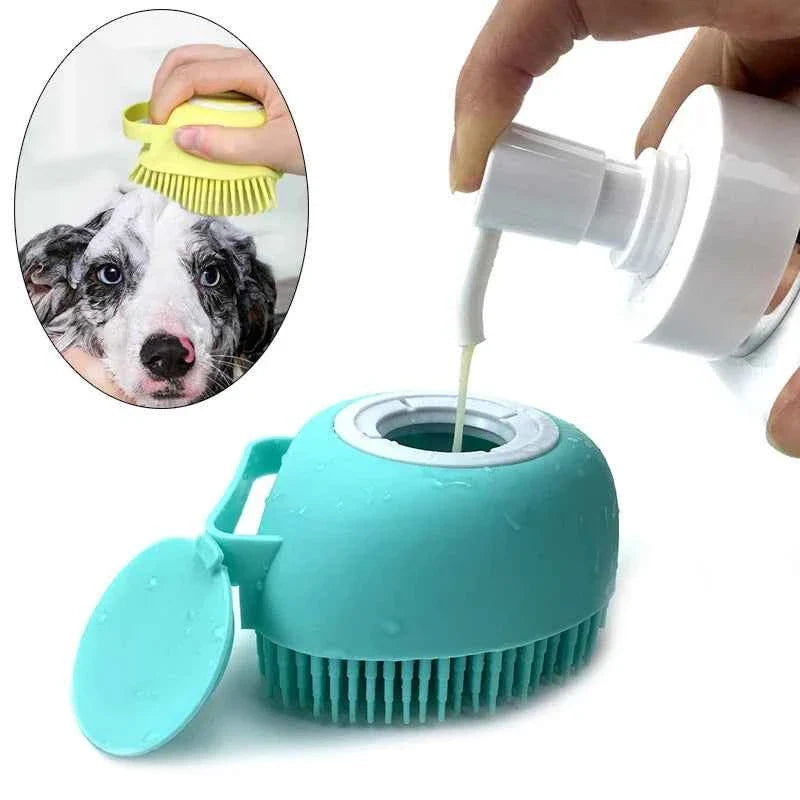 Doggie Bath Massage Brush – Soft Silicone Pet Accessories Tools