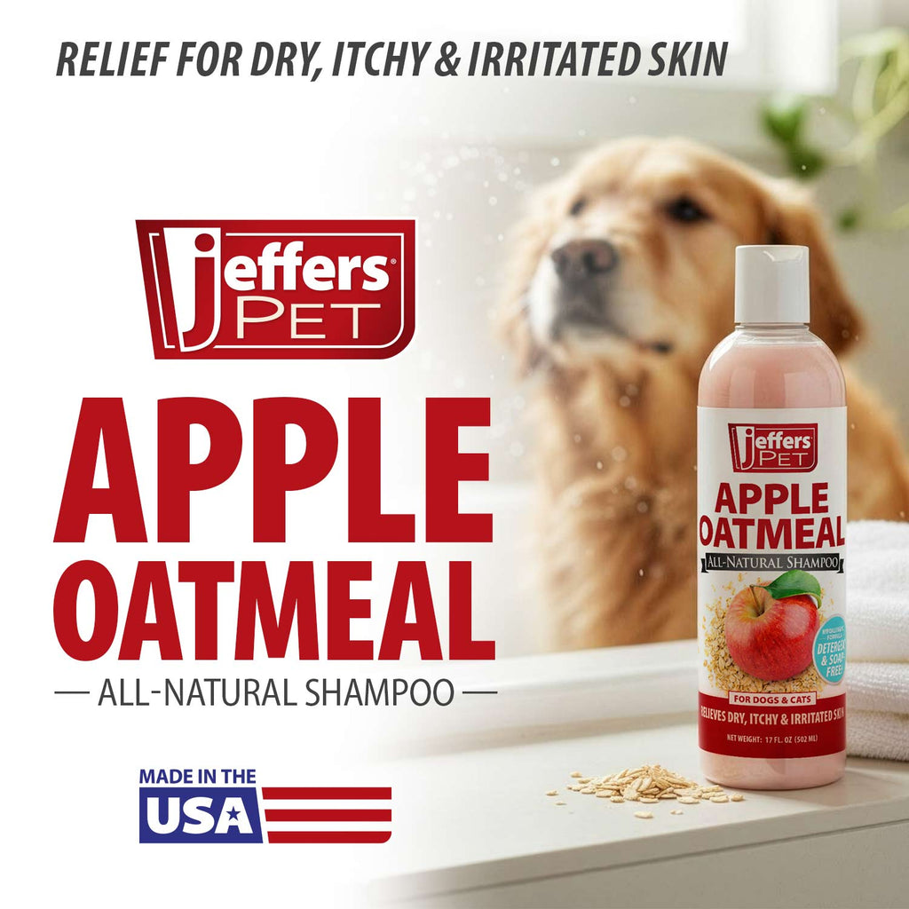Jeffers Apple Oatmeal Shampoo – All-Natural, Hypoallergenic for Dogs & Cats