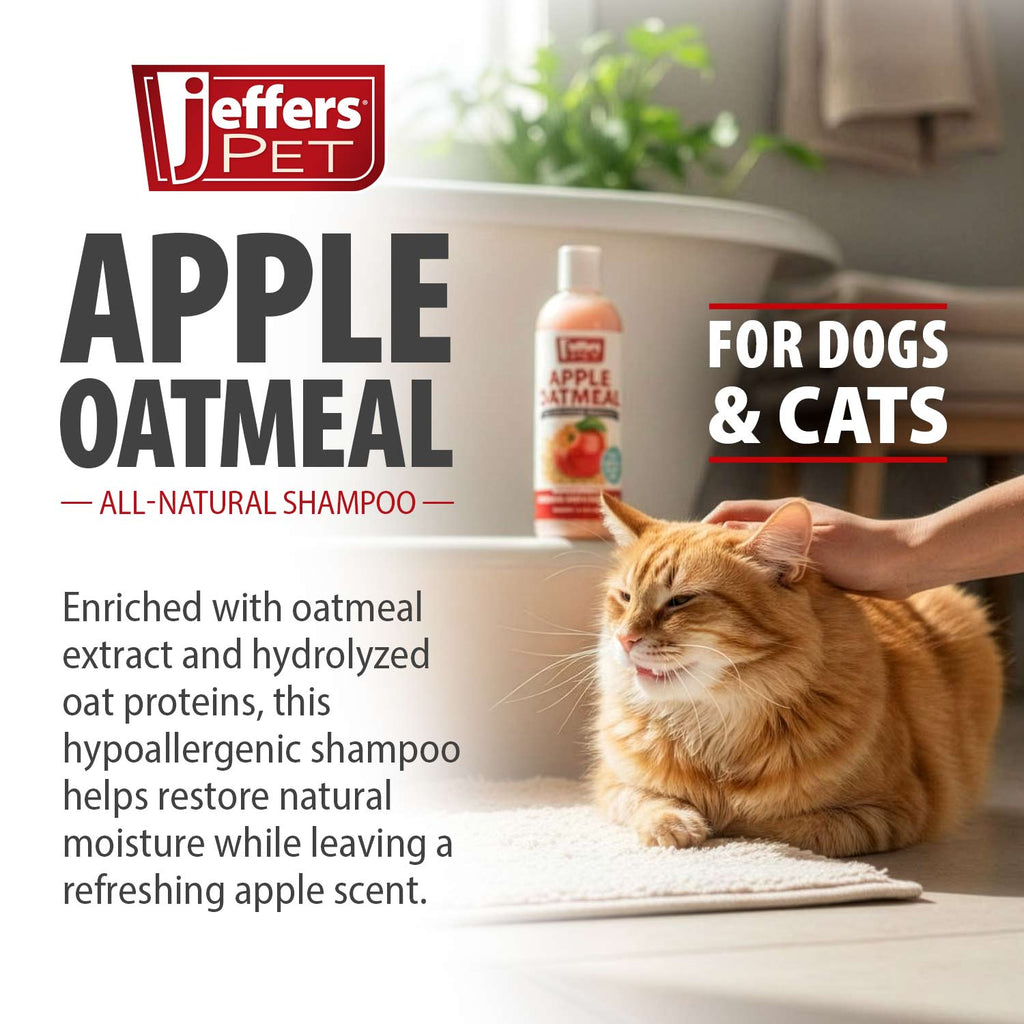 Jeffers Apple Oatmeal Shampoo – All-Natural, Hypoallergenic for Dogs & Cats