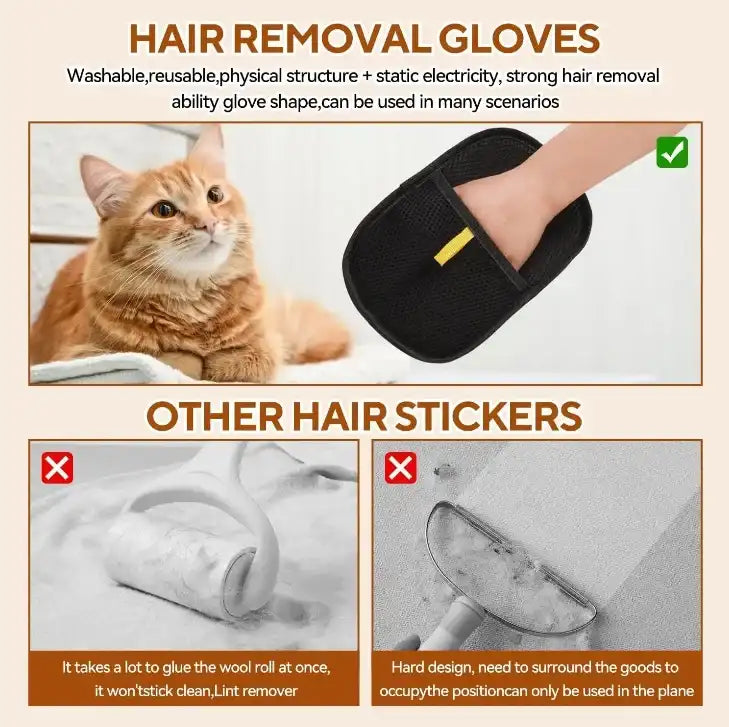 Pet Hair Removal Glove – Easy Pet Grooming for your fur baby!